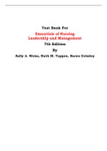 Test Bank For Essentials of Nursing Leadership and Management 7th Edition By Sally A. Weiss, Ruth M. Tappen, Karen Grimley