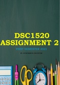 DSC1520 Assignment 2 First Semester 2023