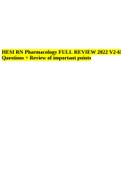 HESI RN Pharmacology FULL REVIEW 2022 V2-65 Questions  &  Review of important points