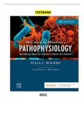 FULL - Elaborated Test Bank for McCance & Huether’s Pathophysiology - A biological basis for disease in adults and Children 9Ed. by Julia Rogers ALL Chapters included update 2023- latest