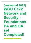 (answered 2023) WGU C172 Network and Security - Foundations PA and OA set Completed
