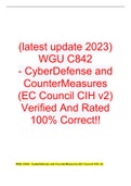 (latest update 2023) WGU C842 - CyberDefense and CounterMeasures (EC Council CIH v2) Verified And Rated 100% Correct!!