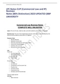 LPC Notes CLIP (Commercial Law and IP) Revision Notes (80% Distinction) 2023 UPDATED (BBP UNIVERSITY