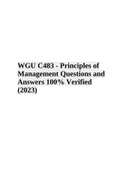 WGU C483 - Principles of Management Questions and Answers 100% Verified (2023)
