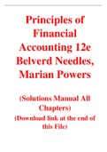 Principles of Financial Accounting 12e Belverd Needles Marian Powers (Solution Manual)