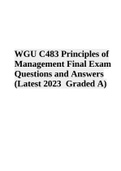 WGU C483 Principles of Management Final Exam Questions and Answers (Latest 2023 Graded A)