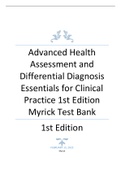 Exam (elaborations) Registered Nurse  Educator  Advanced Health Assessment and Differential Diagnosis, ISBN: 9780826162557