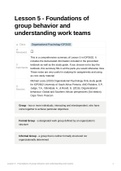 Lesson 5 - Foundations of group behavior and understanding work teams IOP2602