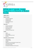SOPHIA Unit 5 Tutorials: Analyze Perspectives on Elements of Modern Society