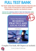 Test Bank Nurse Practitioner's Business Practice and Legal Guide 7th Edition By Carolyn Buppert 9781284208542 Chapter 1-18 Complete Guide .