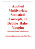 Applied Multivariate Statistical Concepts, 1e Debbie  Hahs-Vaughn (Solution Manual)