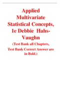 Applied Multivariate Statistical Concepts, 1e Debbie  Hahs-Vaughn (Test Bank)