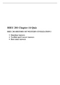 HIEU 201 Chapter 14 quiz / HIEU201 Chapter 14 quiz (Latest), HIEU 201-HISTORY OF WESTERN CIVILIZATION, Liberty university. 