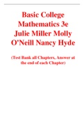 Basic College Mathematics 3e Julie Miller Molly O'Neill Nancy Hyde (Test Bank)