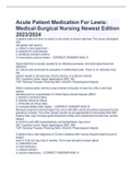 Acute Patient Medication For Lewis:  Medical-Surgical Nursing Newest Edition  2023/2024