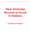 Basic Marketing Research 4e Naresh K Malhotra (Test Bank)