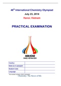 IChO 2014-46 International Chemistry Olympiad Practical & Theoretical Examination w Answer Sheets Grading