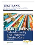 Test Bank Safe Maternity & Pediatric Nursing Care Second Edition by Luanne Linnard-Palmer Chapter 1-38|Complete