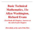 Basic Technical Mathematics, 11e Allyn Washington, Richard Evans (Test Bank)