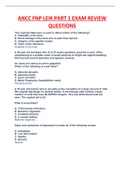 ANCC FNP LEIK PART 1 EXAM REVIEW QUESTION AND ANSWERS RATED A