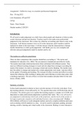 Assignment 1: Reflective essay on a teachers professional Judgement