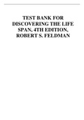 TEST BANK FOR DISCOVERING THE LIFE SPAN, 4TH EDITION, ROBERT S. FELDMAN