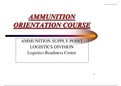 AMMO HANDLERS COURSE/AMMUNITION SUPPLY POINT LOGISTICS DIVISION Logistics Readiness Center
