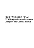 NRNP / NURS 6645 FINAL EXAM | Questions and Answers | Complete Rated A+