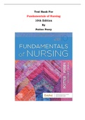 Test Bank For Fundamentals of Nursing  10th Edition By Potter Perry |All Chapters, Complete Q & A, Latest|