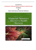Test Bank For Foundations of Maternal-Newborn and Women's Health Nursing 7th Edition By Sharon Smith Murray, Emily Slone McKinney |All Chapters, Complete Q & A, Latest|