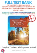 Test Bank For Professional Nursing Concepts:Competencies For Quality Leadership 4th Edition By Anita Finkelman 9781284127270 Chapter 1-14 Complete Guide .