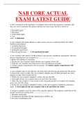 NAB CORE ACTUAL EXAM LATEST GUIDE SOLUTION QUESTIONS AND CORRECT ANSWERS COMPLETE AND A RATED GUIDE.