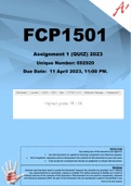 FCP1501 Assignment  1 (QUIZ) 2023 (692920)
