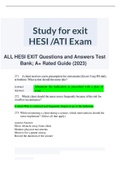 HESI EXIT Volume 1,2,3,4,5,6 and Exit.questions and answers 2023 update Exam (elaborations) 2023 HESI EXIT Volume 5 ,,Questions and answers 2023 update