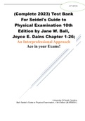 (Complete 2023) Test Bank For Seidel's Guide to Physical Examination 10th Edition by Jane W. Ball, Joyce E. Dains Chapter 1-26; An Interprofessional Approach Ace in your Exams!