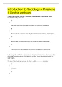 Introduction to Sociology - Milestone 1 Sophia pathway Questions & Answers 100% Correct