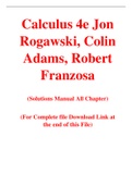 Calculus 4e Jon Rogawski, Colin Adams, Robert Franzosa (Solution Maual)