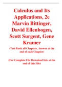 Calculus and Its Applications, 2e Marvin Bittinger, David Ellenbogen, Scott Surgent, Gene Kramer (Test Bank)