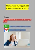 MNE2601 Assignment 1 to 4 Semester 1 2023