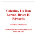 Calculus, 11e Ron Larson, Bruce H. Edwards (Solution Manual with Test Bank)