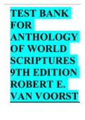 Test Bank for Anthology of World Scriptures 9th Edition Robert E. Van Voorst