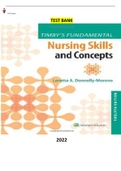 Test Bank - Timbys Fundamental Nursing skills and Concepts 12Ed. by Loretta A Donnelly-Moreno . COMPLETE, Elaborated and Latest Test Bank . ALL Chapters Included 1-38. 516 Pages of Content-A+  5* Rated Graded for 2023