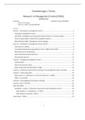Notes Research in Management Control (EBM082A05) 2022-2023