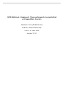 NURS 6521 Week 4 Assignment - Pharmacotherapy for Gastrointestinal and Hepatobiliary Disorders