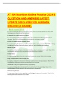ATI RN Nutrition Online Practice 2019 B QUESTION AND ANSWERS LATEST UPDATE 100 % VERIFIED ALREADY GRADED (A GRADE). 	Real exam 2023 A nurse is reviewing the laboratory data of four clients. The nurse should identify that which of the following clients is 