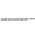 2019 HESI EXIT V2 EXAM (FULL&REVISED) CORRECT ANSWERS UPDATED LATEST APRIL 2023.