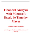 Financial Analysis with Microsoft Excel, 9e Timothy Mayes (Solution Manual)