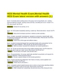 HESI Mental Health Exam, Mental Health HESI Exam latest version with answers (1.)