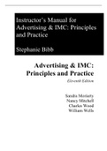 Advertising & IMC Principles and Practice, 11e Sandra Moriarty, Nancy Mitchell, Charles Wood, William Wells (Solution Manual)