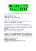 NR 341 Final Exam 2022 Questions and Answers- Chamberlain College of Nursing